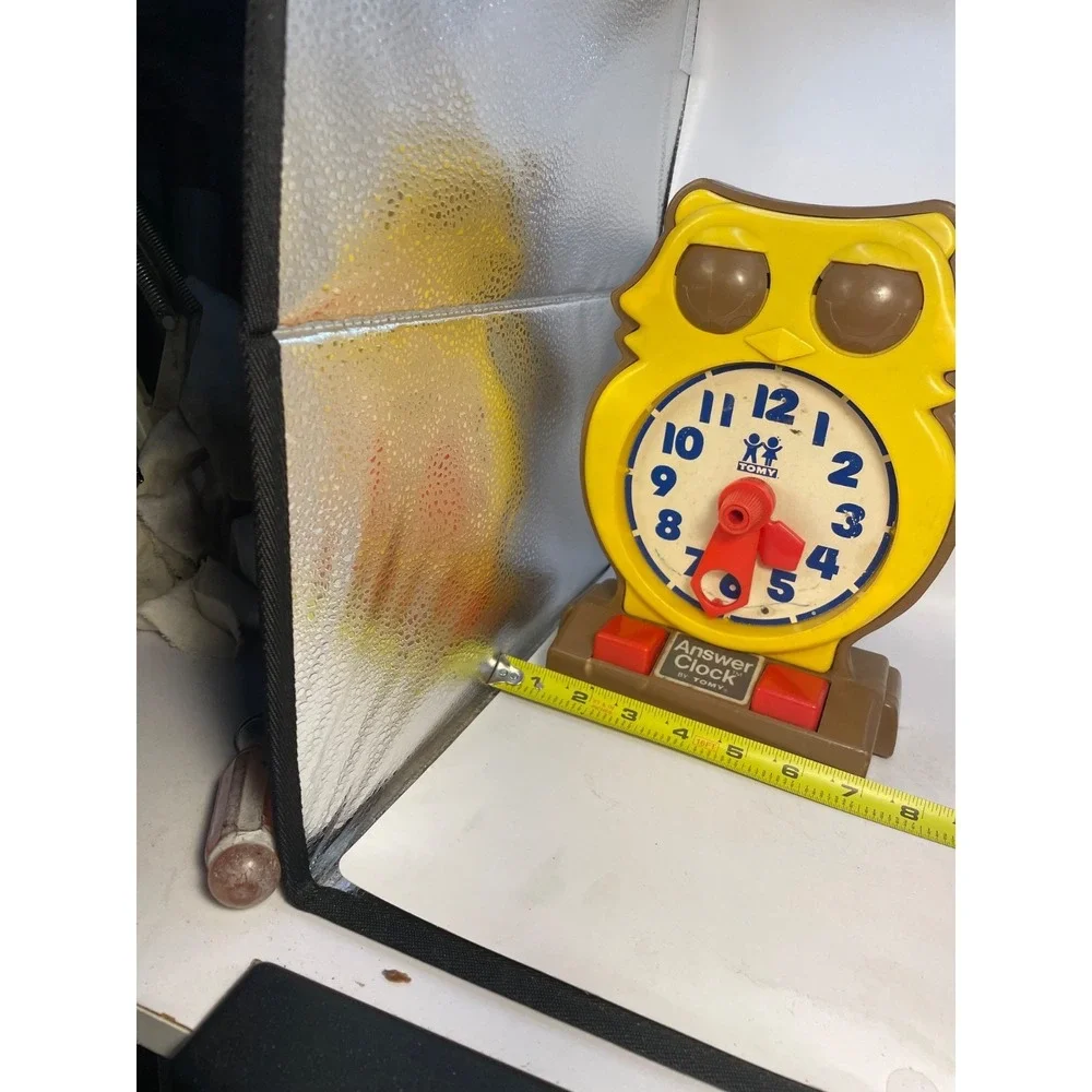 Vintage 1975 Tomy Answer Clock Owl Learning Homeschool Toy Works AB